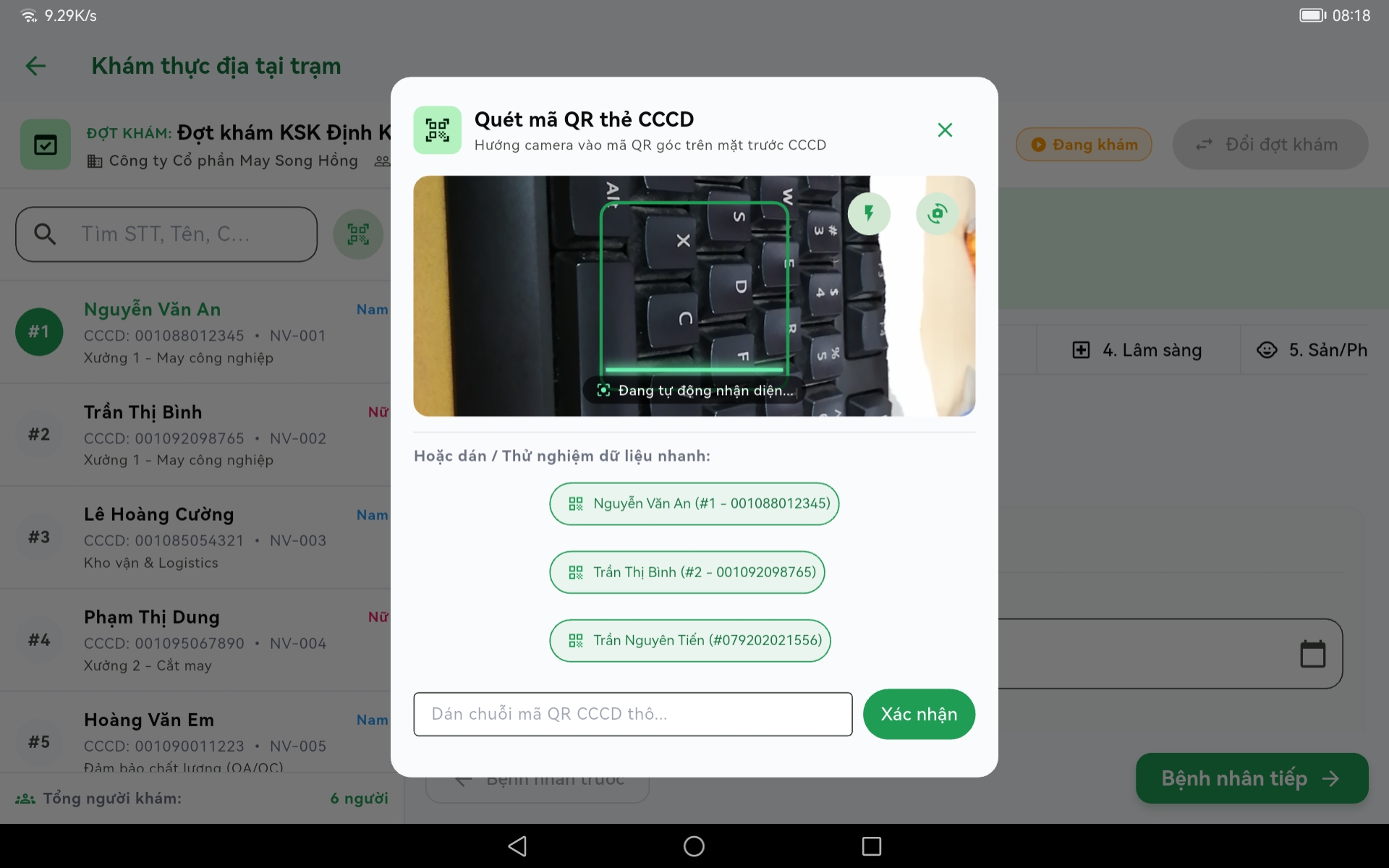 Quét mã QR thẻ CCCD